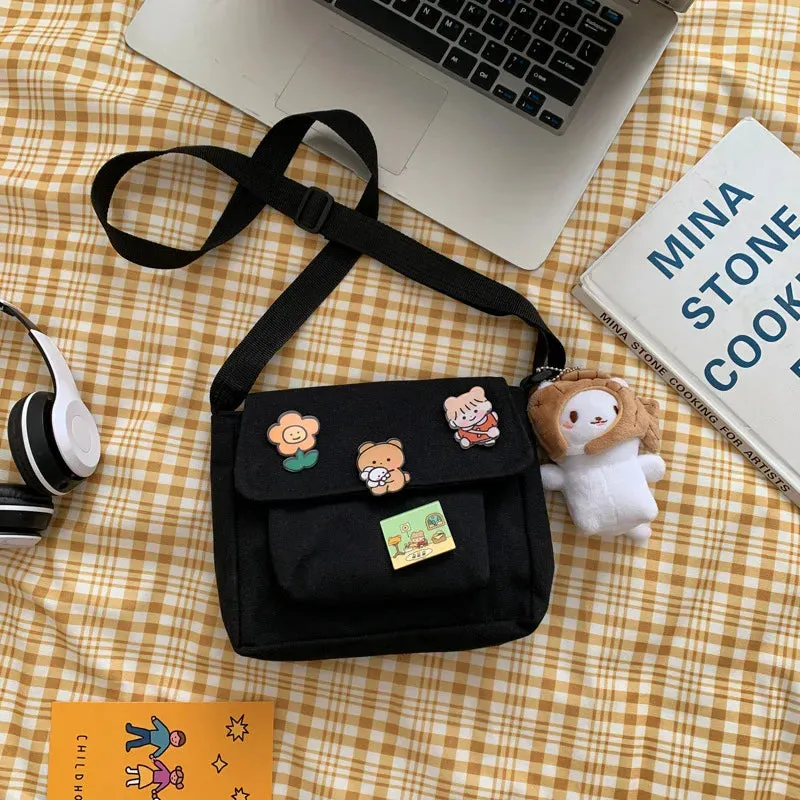 Cute Canvas Bag Wild Student Women Handbags Shoulder Bag Female Japanese Harajuku Diagonal Crossbody