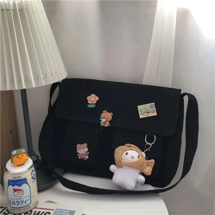 Cute Canvas Bag Wild Student Women Handbags Shoulder Bag Female Japanese Harajuku Diagonal Crossbody