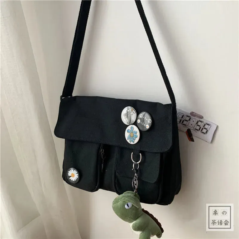 Cute Canvas Bag Wild Student Women Handbags Shoulder Bag Female Japanese Harajuku Diagonal Crossbody