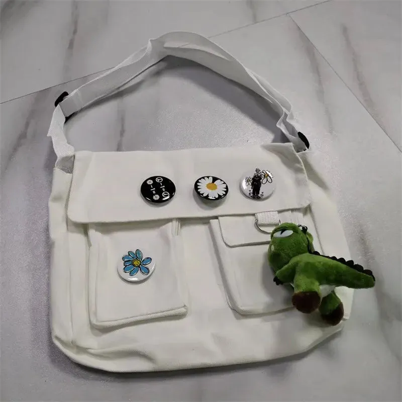 Cute Canvas Bag Wild Student Women Handbags Shoulder Bag Female Japanese Harajuku Diagonal Crossbody