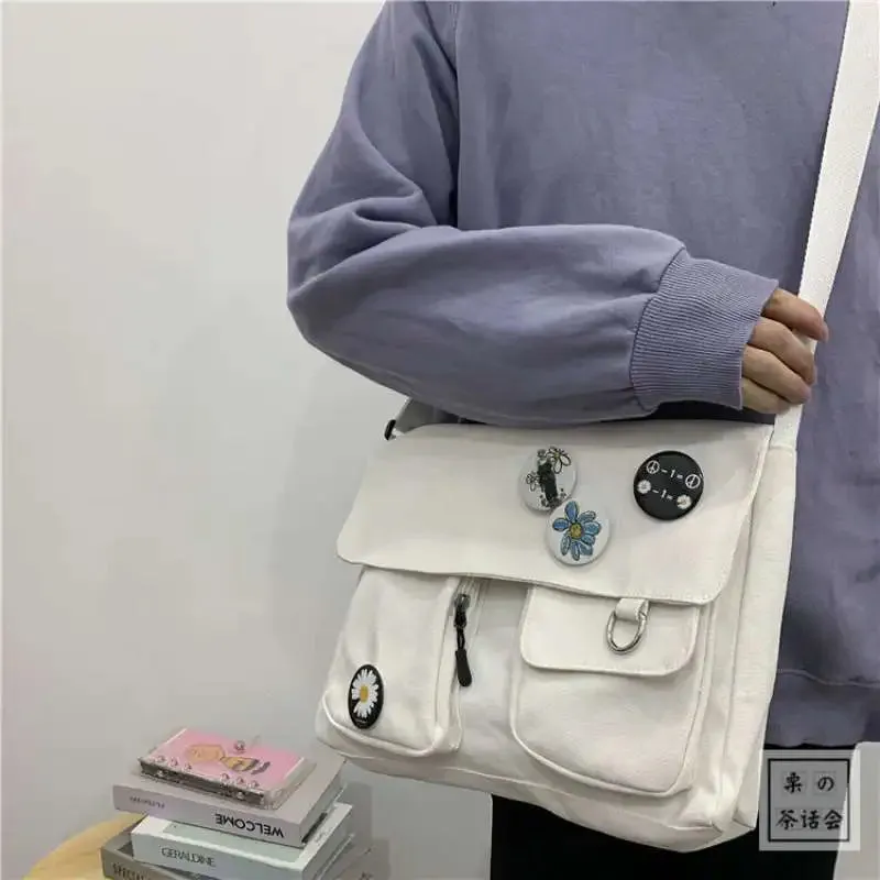 Cute Canvas Bag Wild Student Women Handbags Shoulder Bag Female Japanese Harajuku Diagonal Crossbody