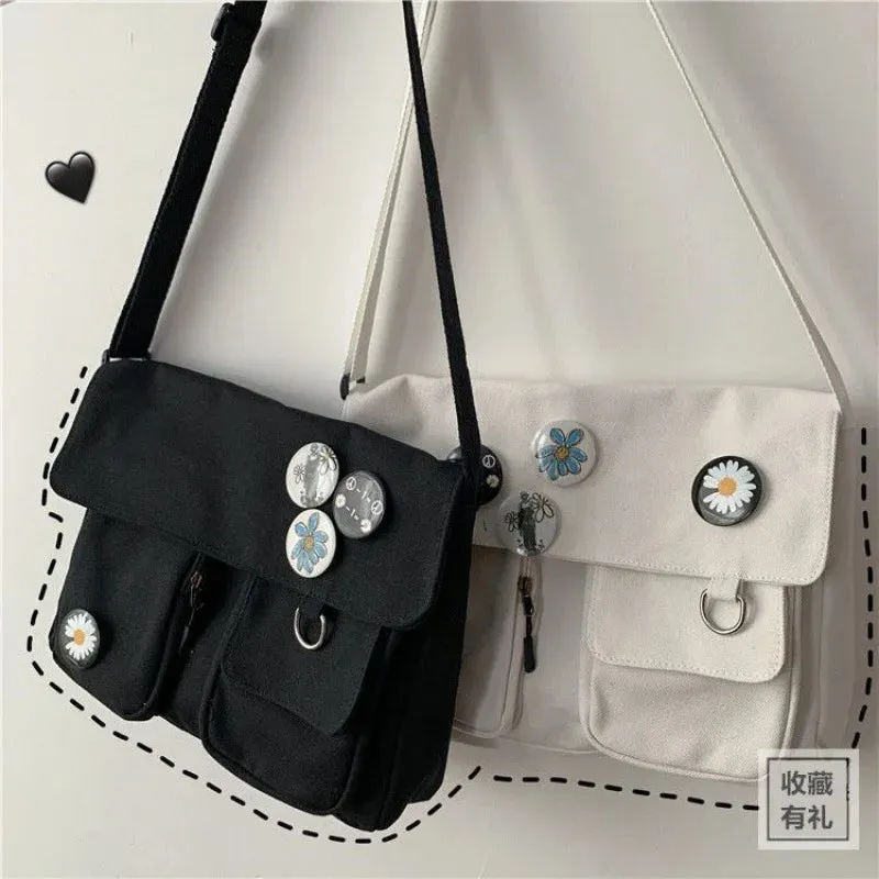Cute Canvas Bag Wild Student Women Handbags Shoulder Bag Female Japanese Harajuku Diagonal Crossbody