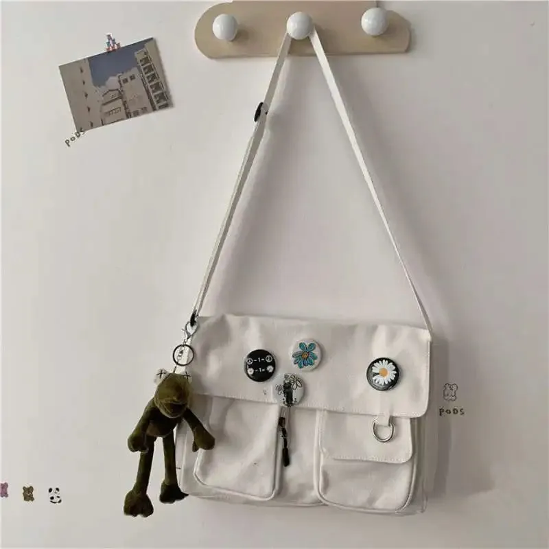 Cute Canvas Bag Wild Student Women Handbags Shoulder Bag Female Japanese Harajuku Diagonal Crossbody