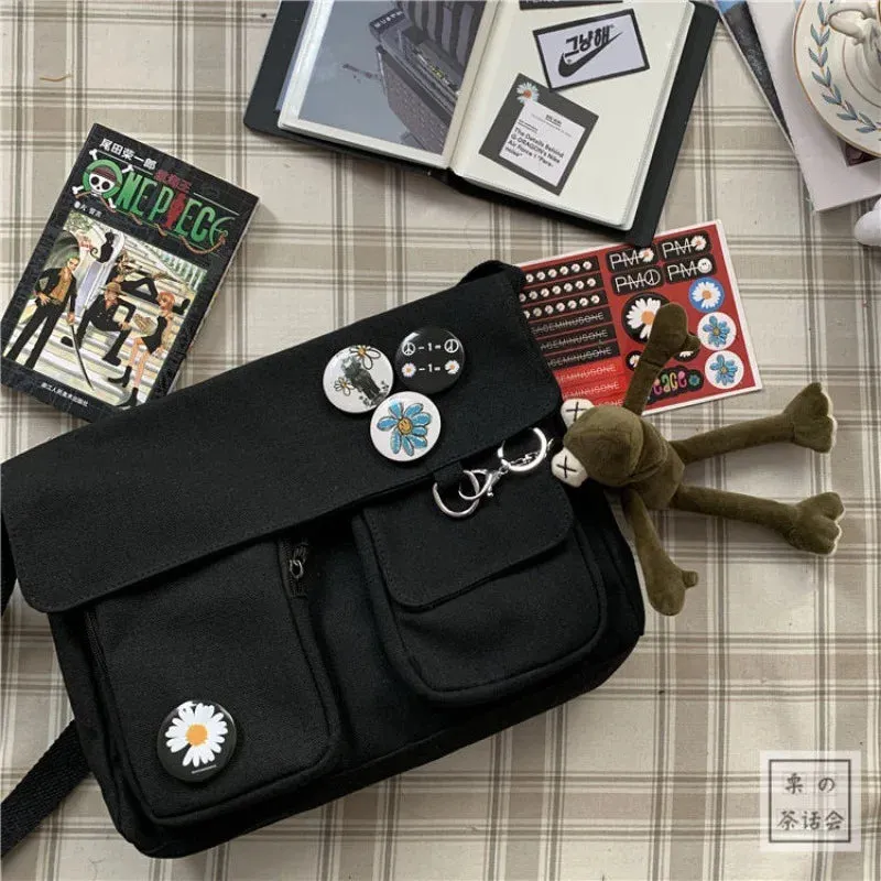Cute Canvas Bag Wild Student Women Handbags Shoulder Bag Female Japanese Harajuku Diagonal Crossbody