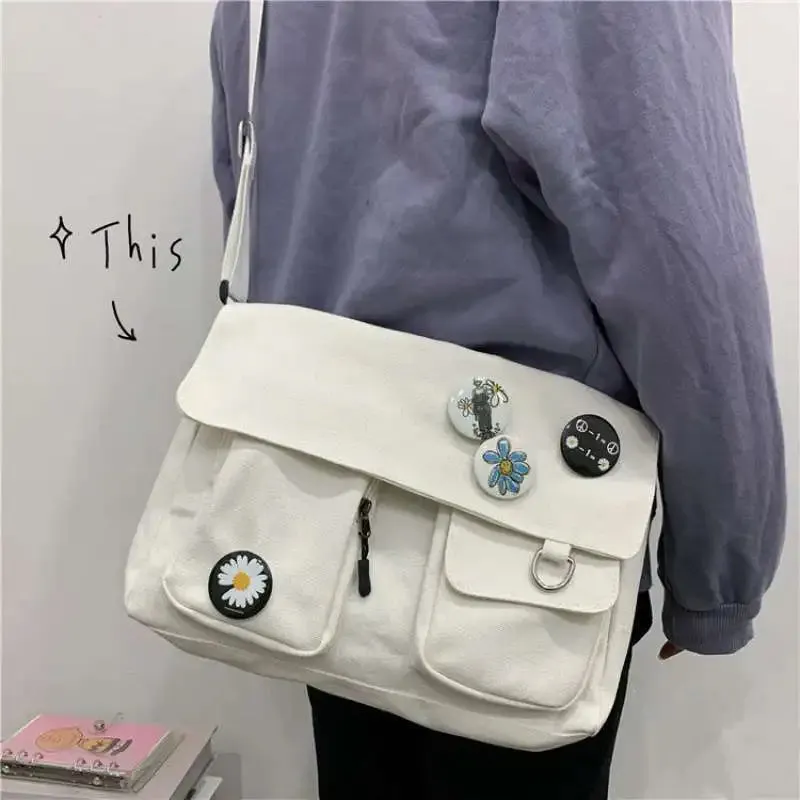 Cute Canvas Bag Wild Student Women Handbags Shoulder Bag Female Japanese Harajuku Diagonal Crossbody