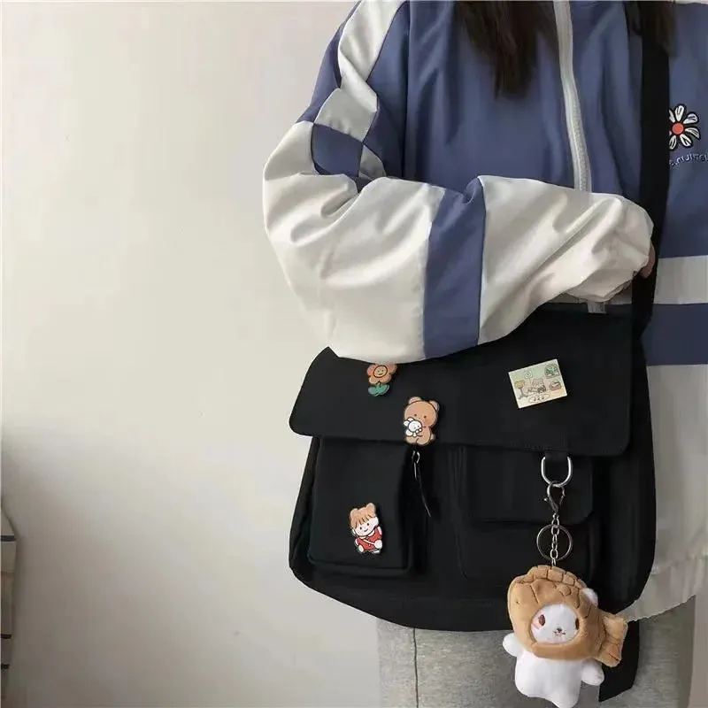Cute Canvas Bag Wild Student Women Handbags Shoulder Bag Female Japanese Harajuku Diagonal Crossbody