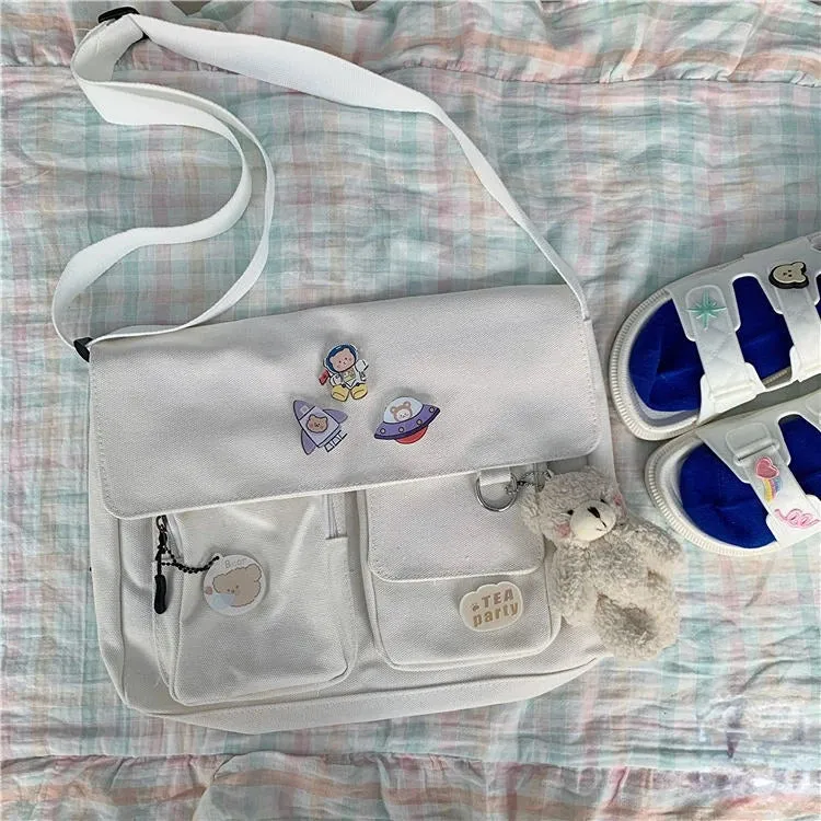 Cute Canvas Bag Wild Student Women Handbags Shoulder Bag Female Japanese Harajuku Diagonal Crossbody