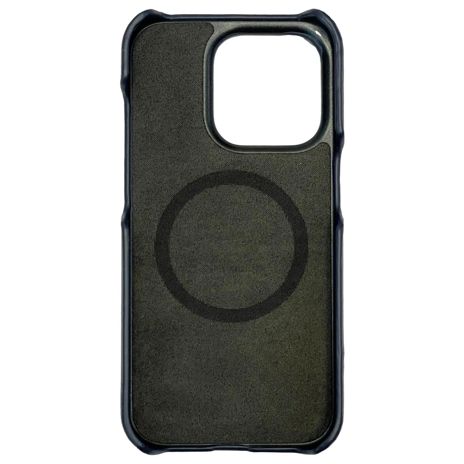 Dallas Designer Handbags Leather iPhone 15 Pro Max MagSafe Phone Case Navy Blue