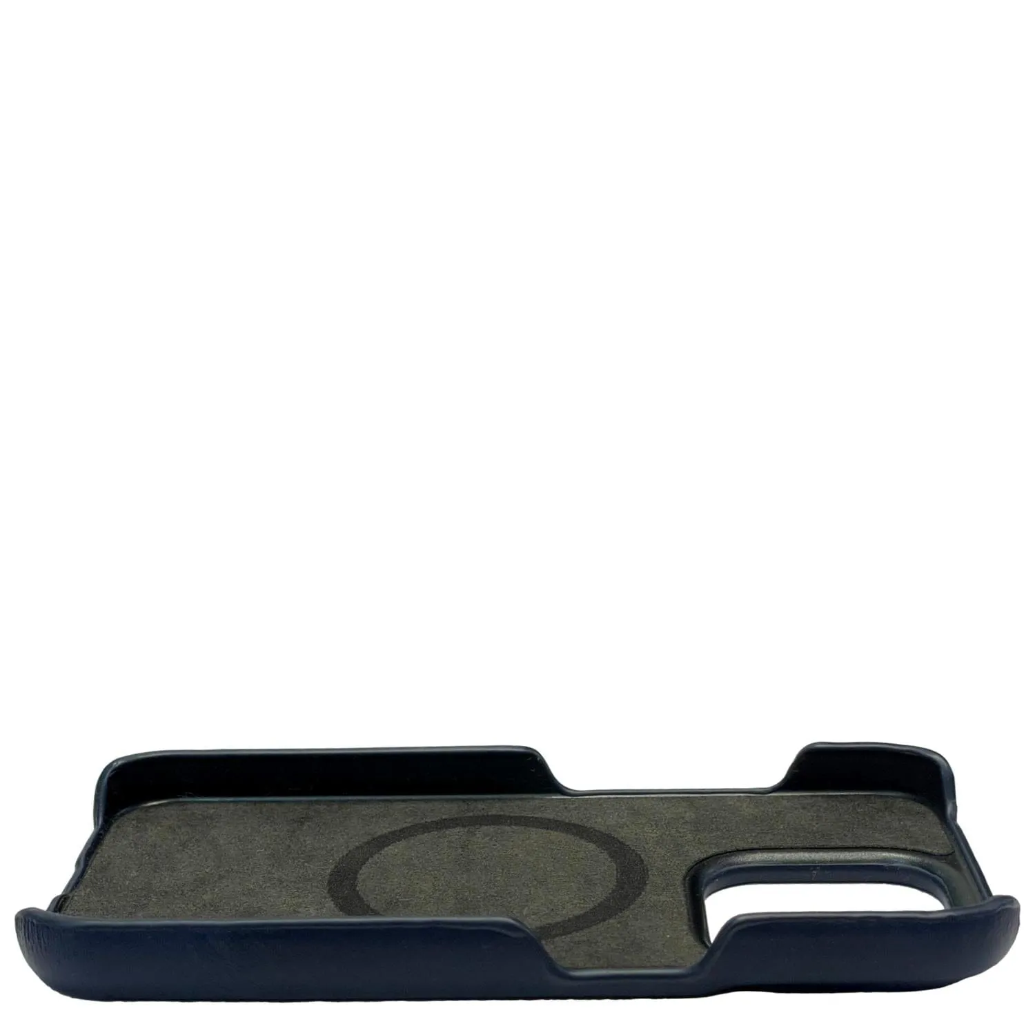 Dallas Designer Handbags Leather iPhone 15 Pro Max MagSafe Phone Case Navy Blue