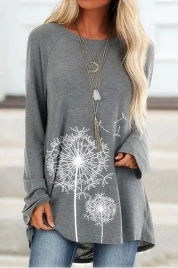 Dandelion Printing Casual Blouse