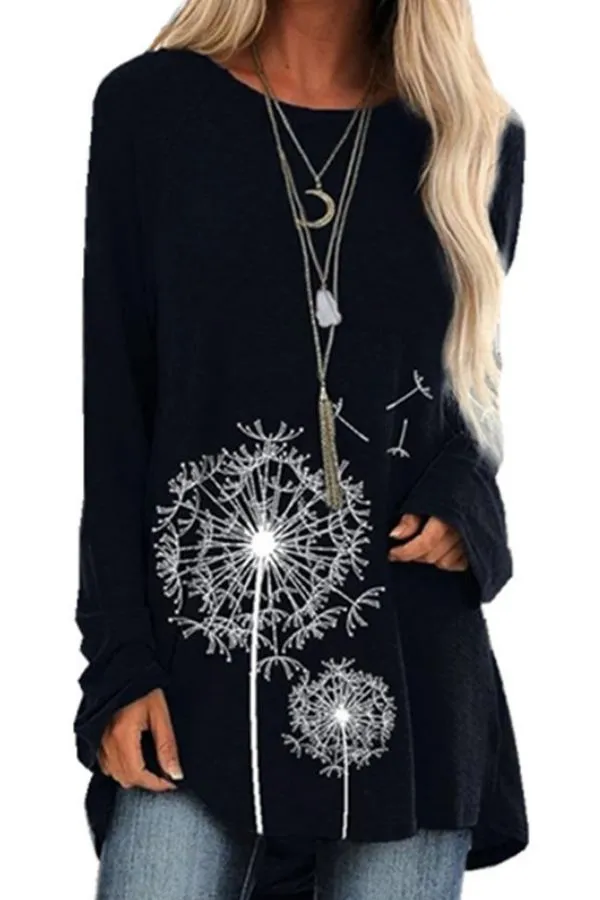 Dandelion Printing Casual Blouse
