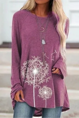 Dandelion Printing Casual Blouse