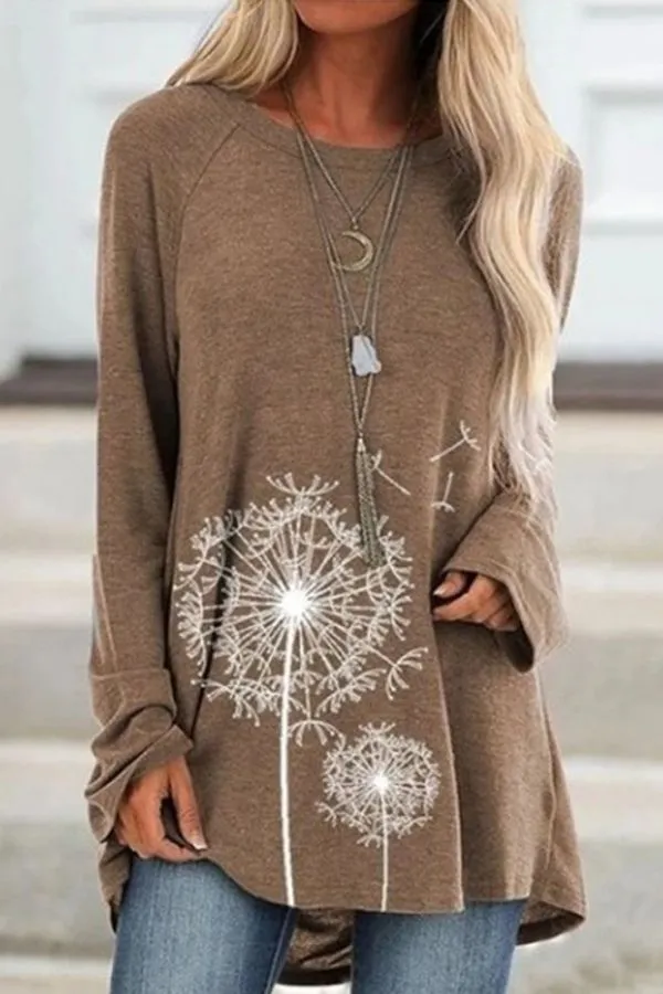 Dandelion Printing Casual Blouse
