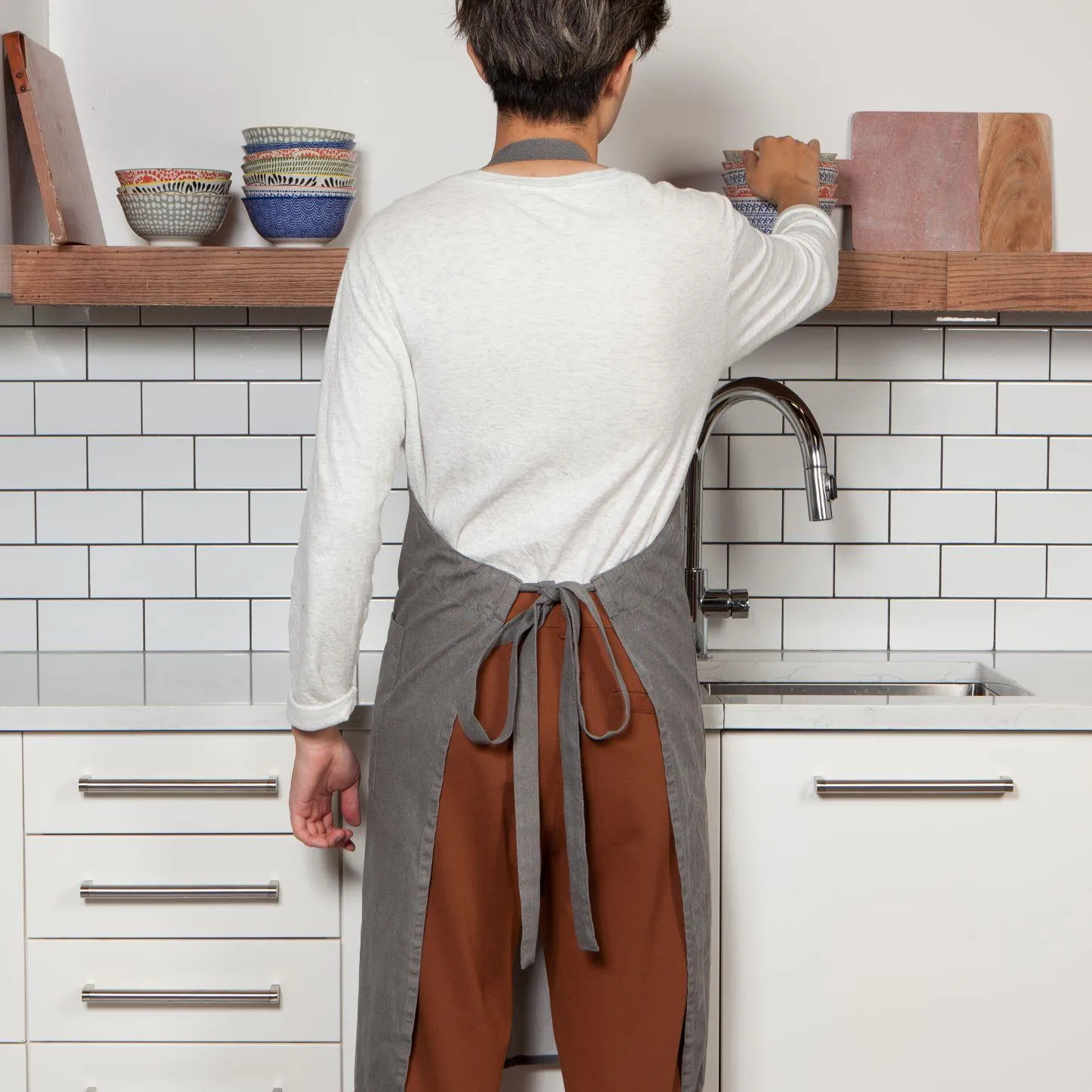DANICA- Shadow Gray Stonewash Apron