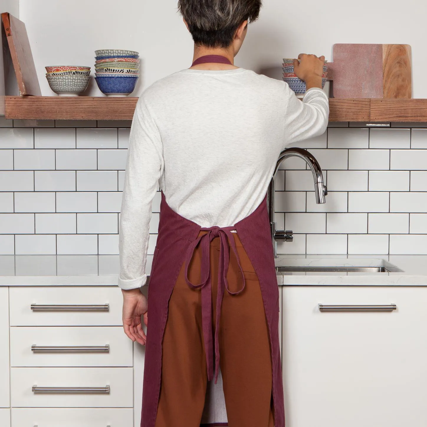 DANICA- Wine Heirloom Stonewash Apron