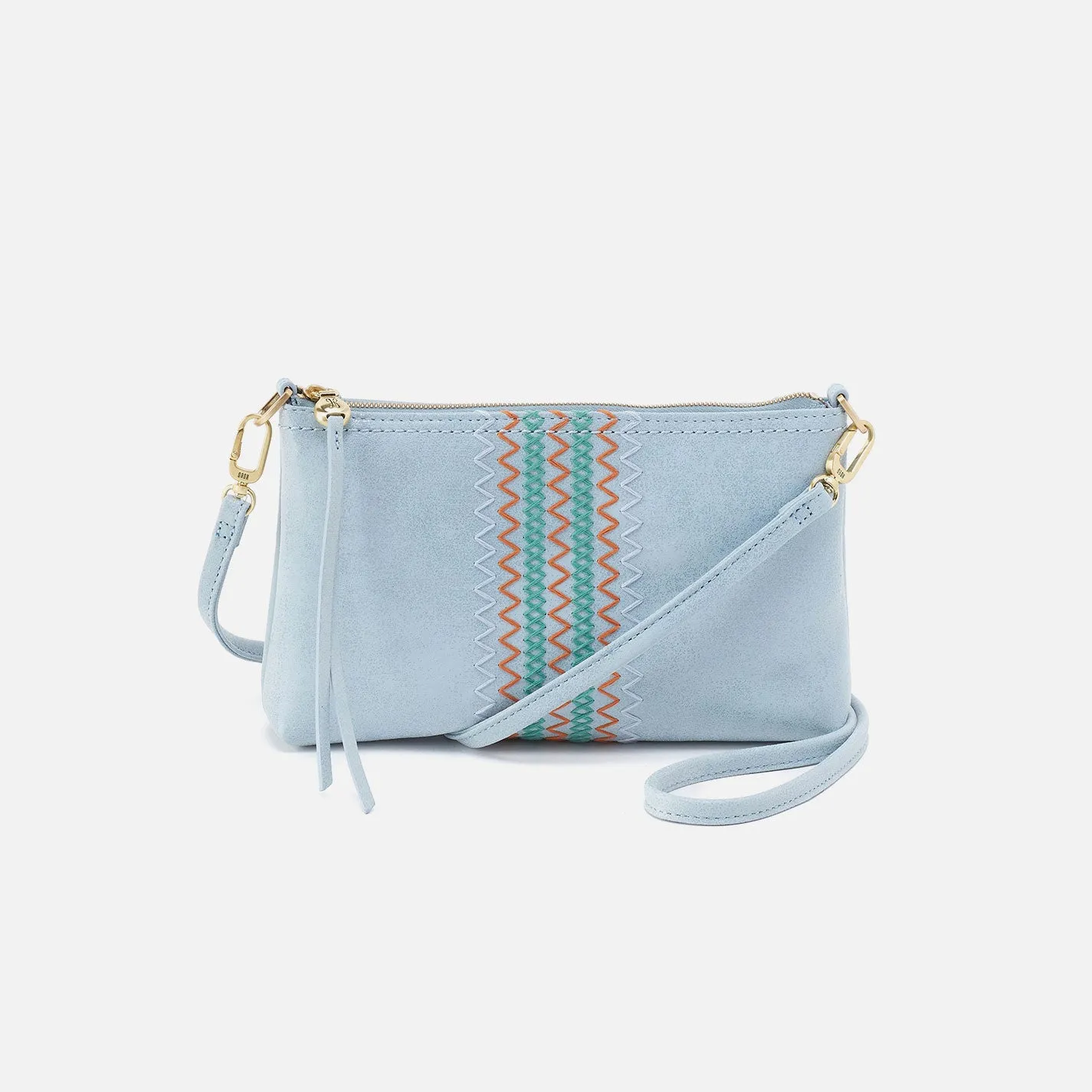 Darcy Crossbody In Buffed Leather - Sky