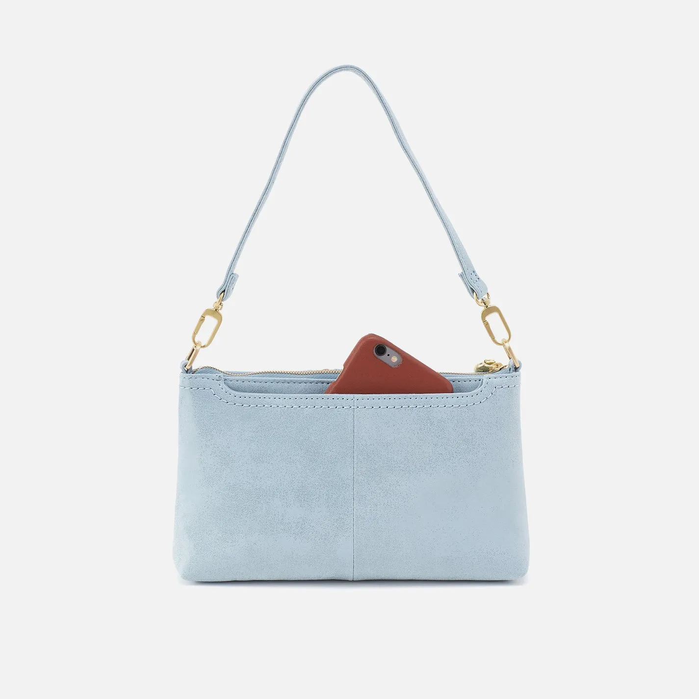 Darcy Crossbody In Buffed Leather - Sky