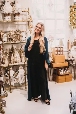 Dark Green Satin Duster