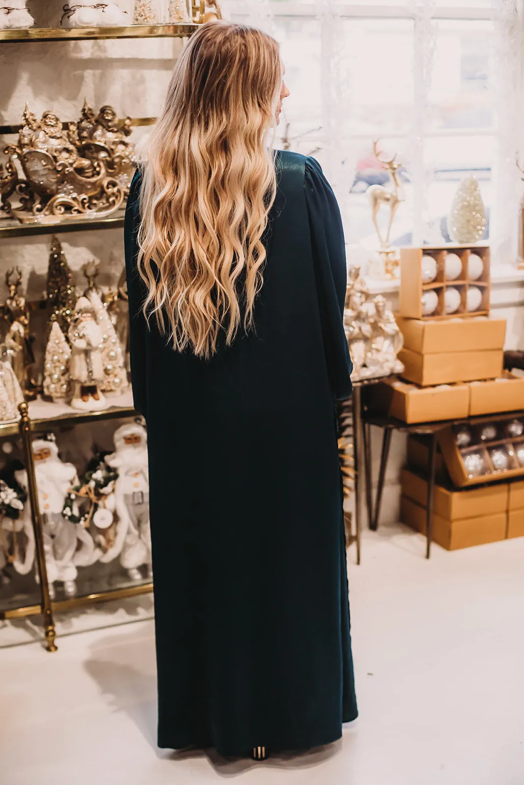 Dark Green Satin Duster