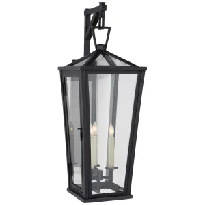 Darlana Medium Tall Bracketed Wall Lantern in Bronze with Clear Glass