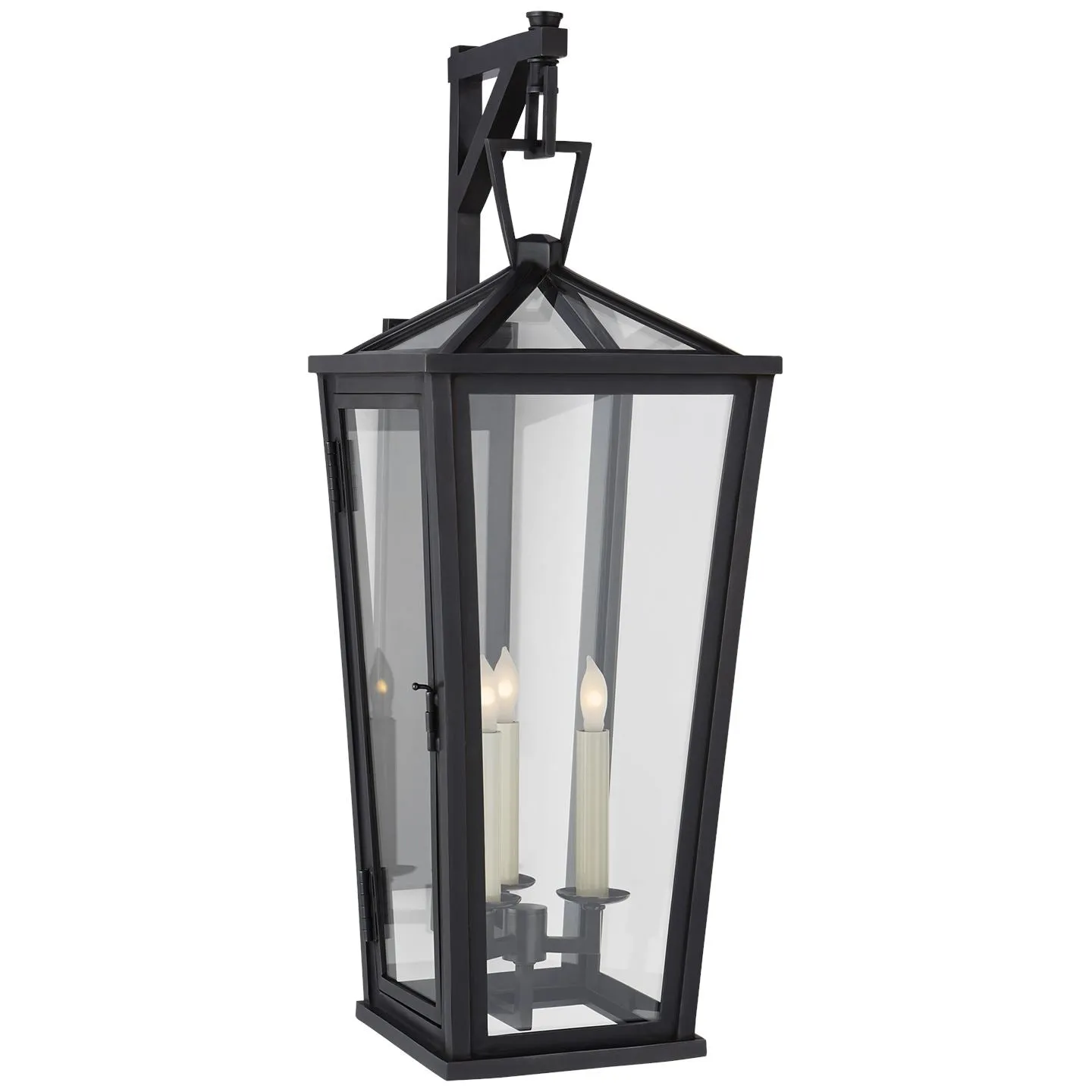 Darlana Medium Tall Bracketed Wall Lantern in Bronze with Clear Glass