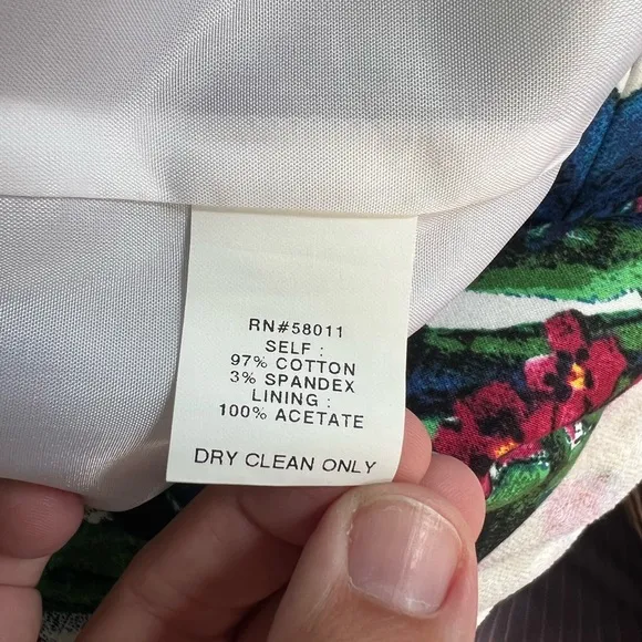 David Meister Floral Tropical Print Cap Sleeve Dress Size 10