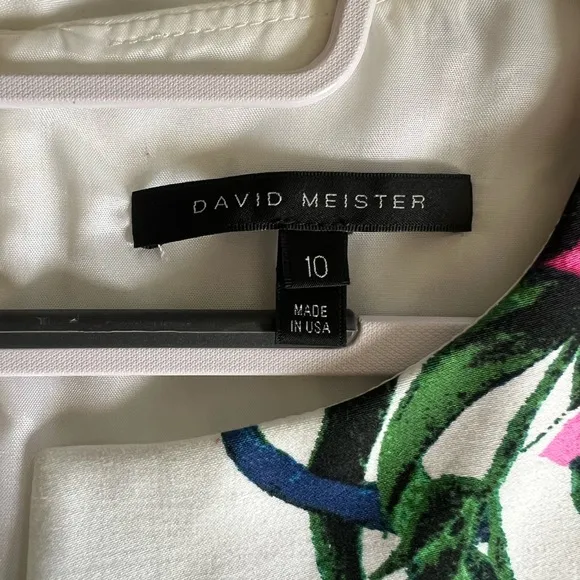 David Meister Floral Tropical Print Cap Sleeve Dress Size 10