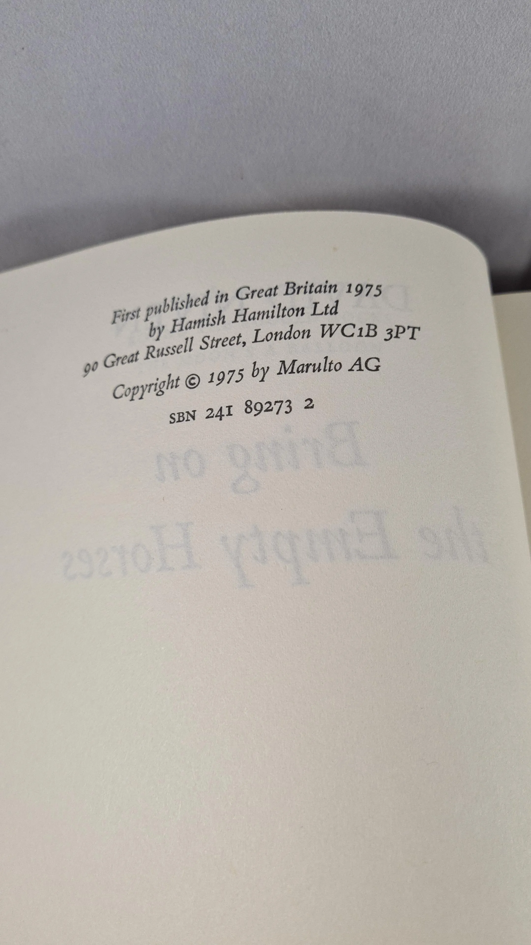 David Niven - Bring On The Empty Horses, Hamish Hamilton, 1975, First Edition