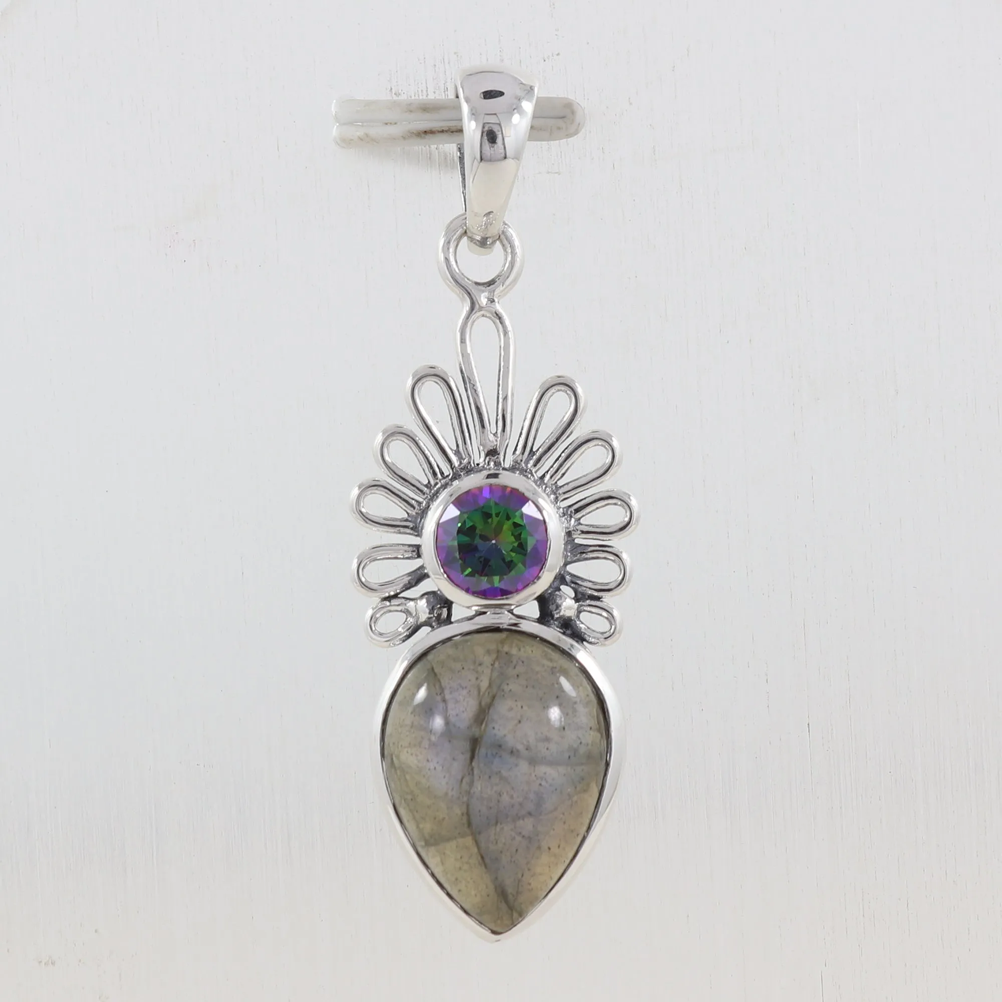 Dendritic Opal Silver Designer Pendant