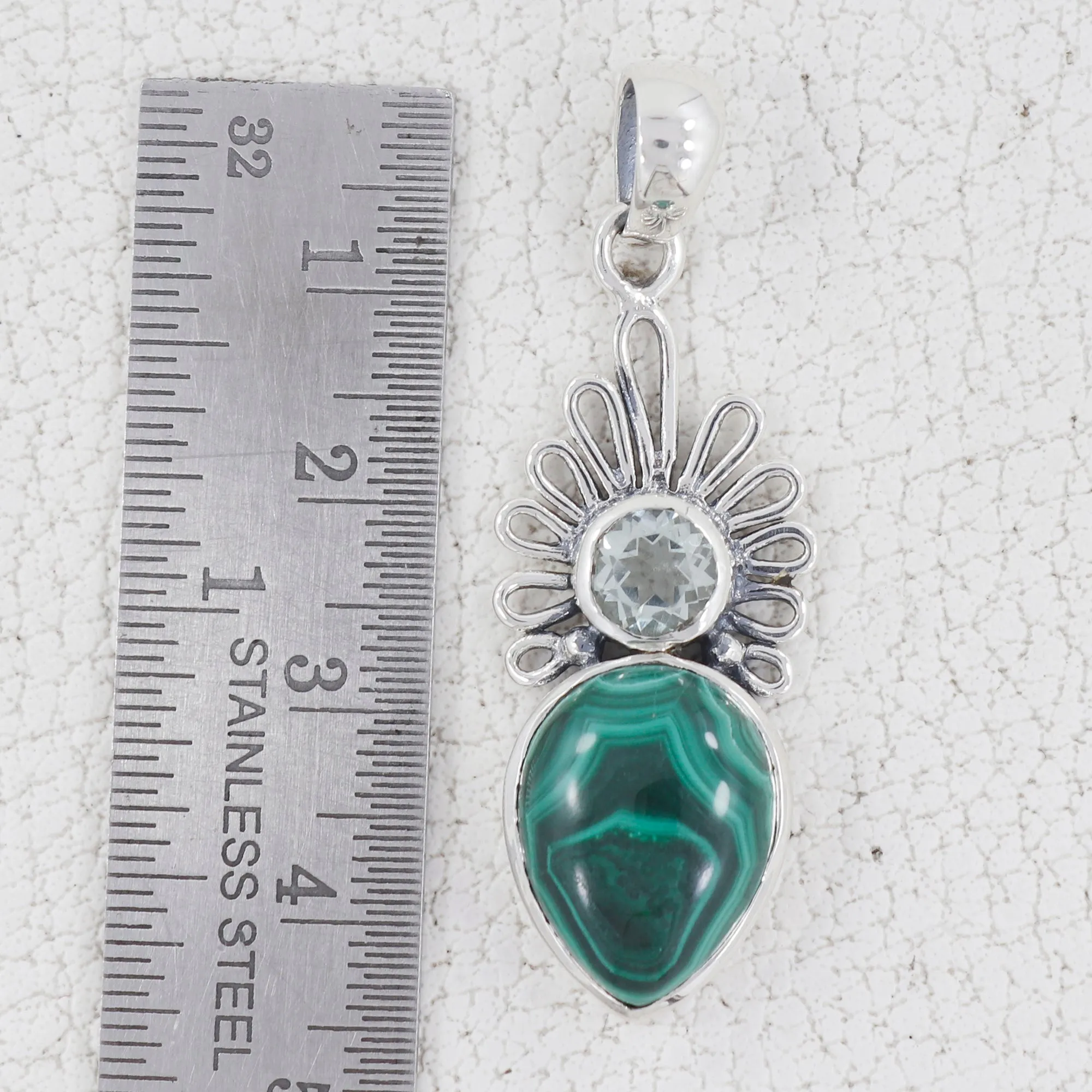 Dendritic Opal Silver Designer Pendant