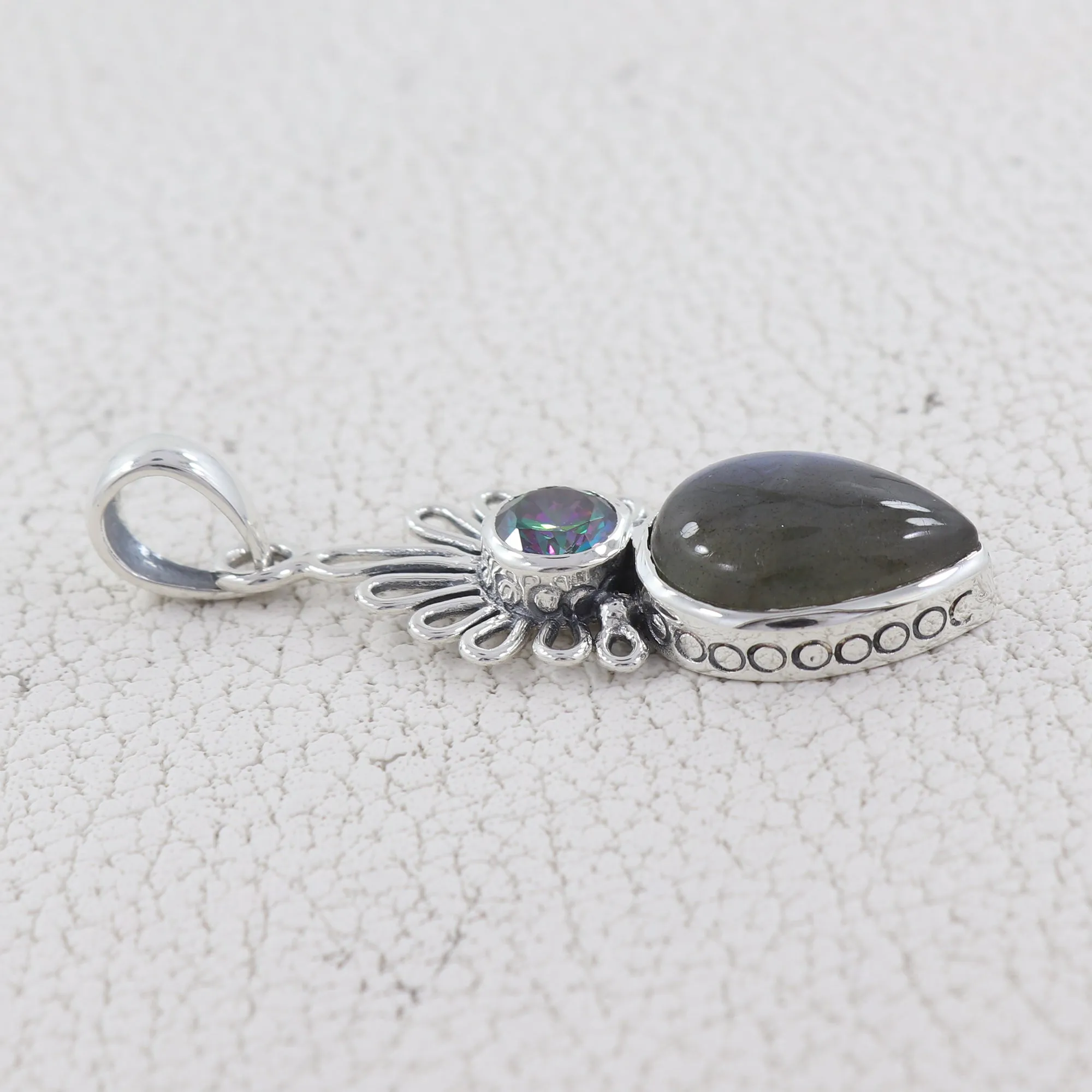 Dendritic Opal Silver Designer Pendant
