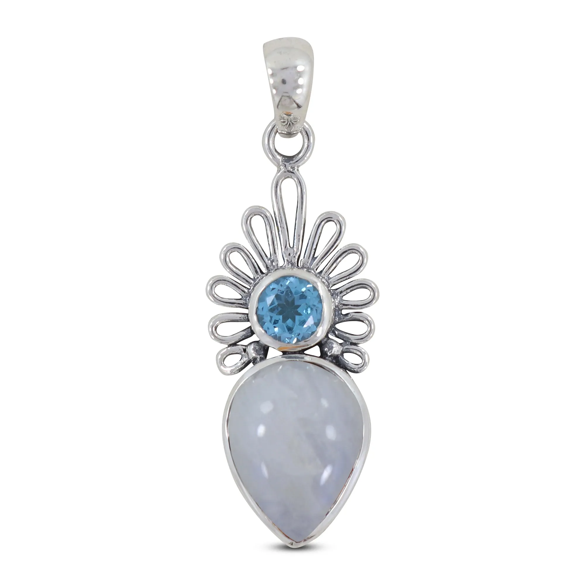 Dendritic Opal Silver Designer Pendant