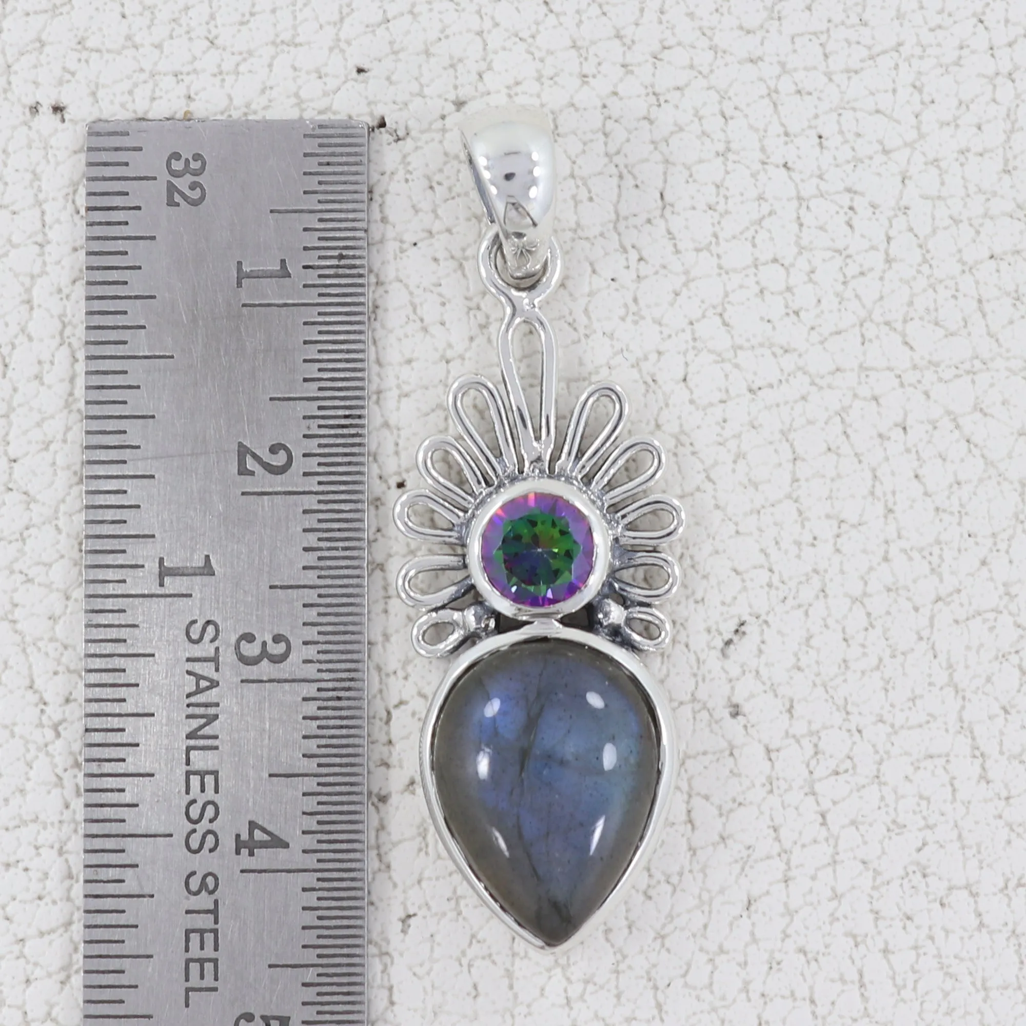 Dendritic Opal Silver Designer Pendant