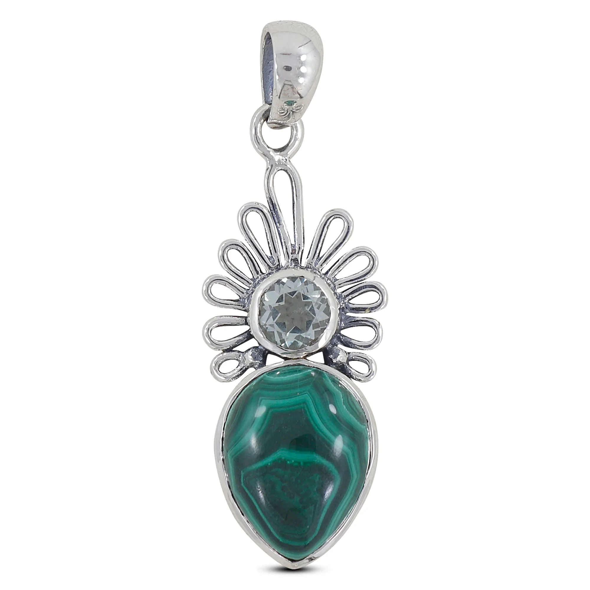 Dendritic Opal Silver Designer Pendant