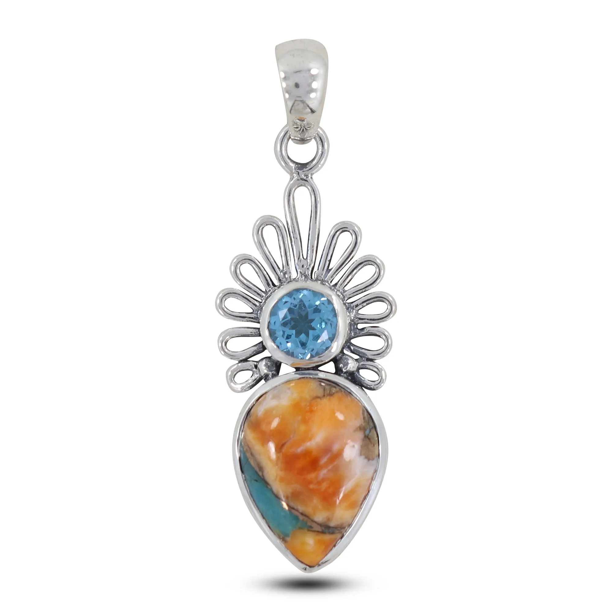 Dendritic Opal Silver Designer Pendant