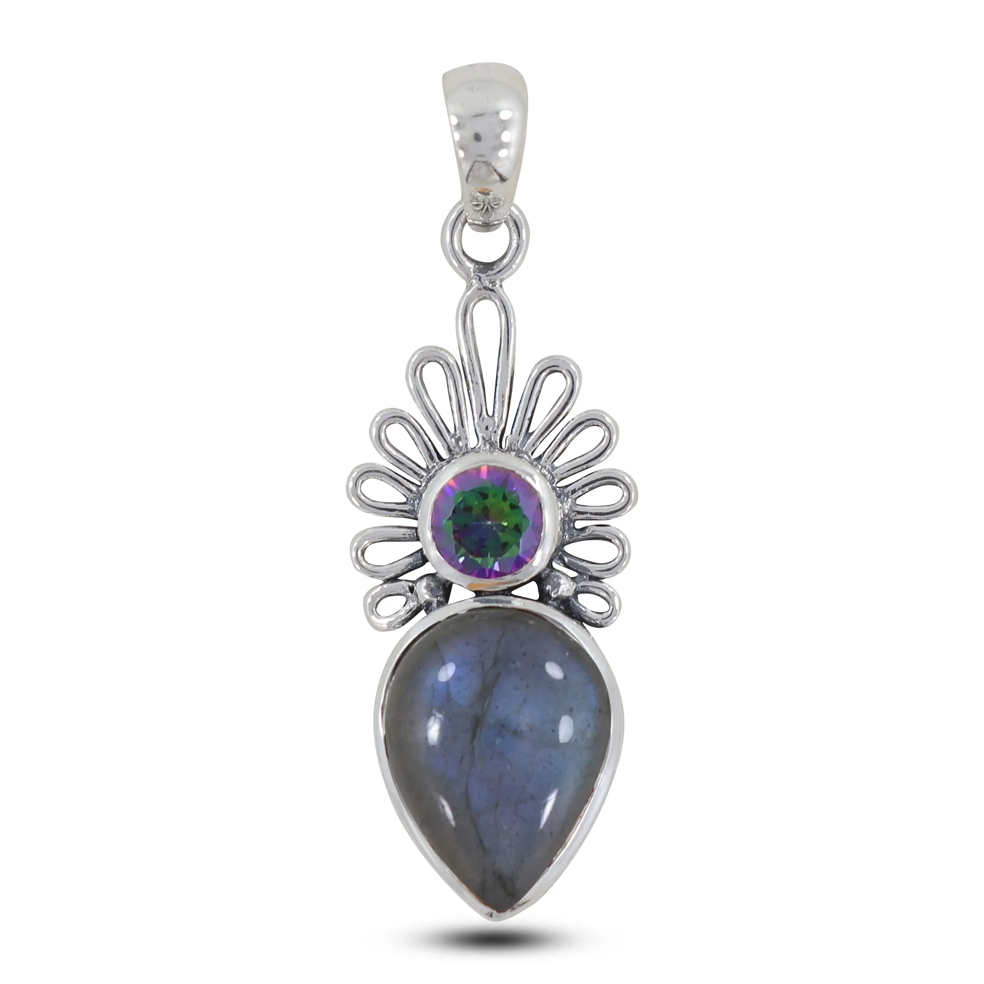 Dendritic Opal Silver Designer Pendant