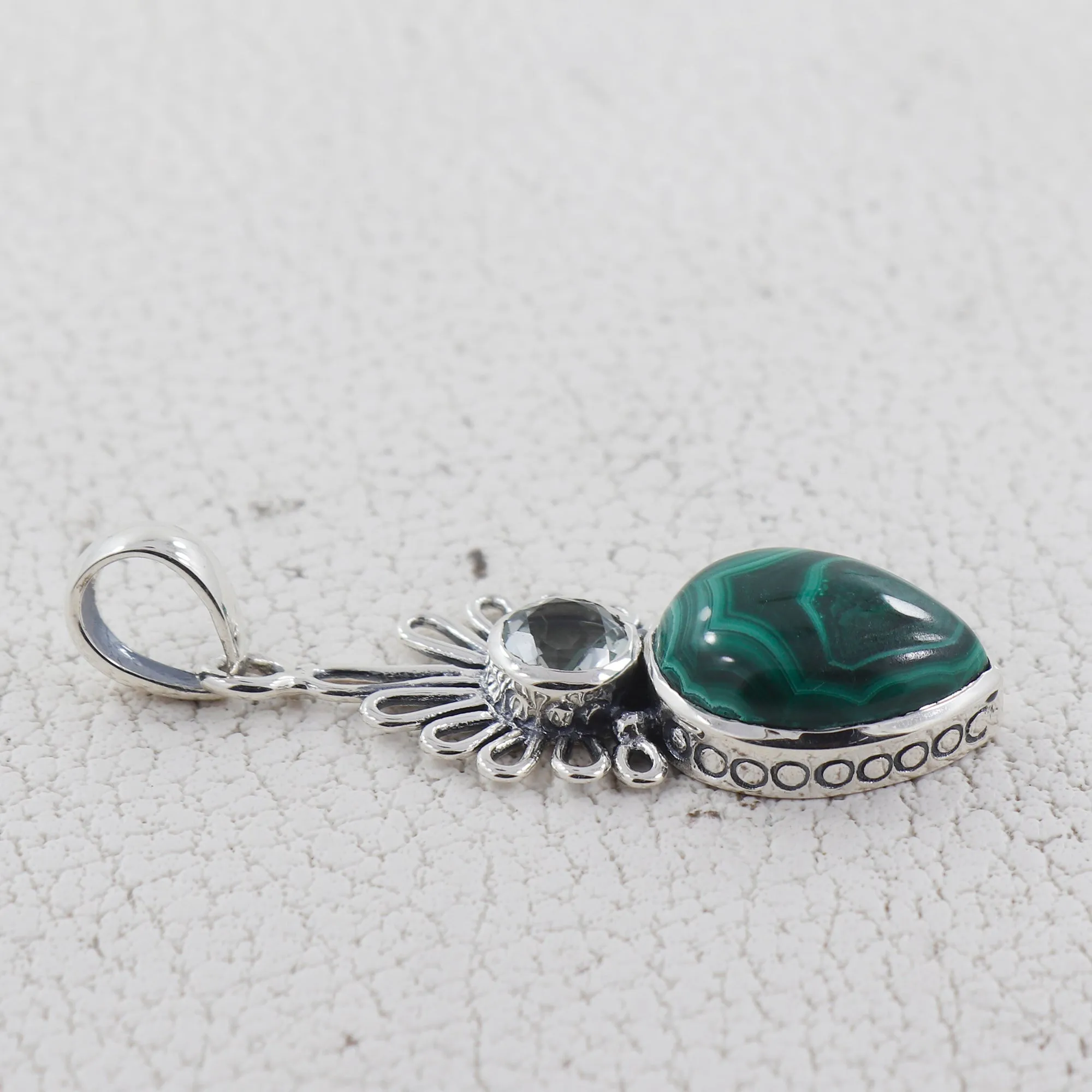 Dendritic Opal Silver Designer Pendant