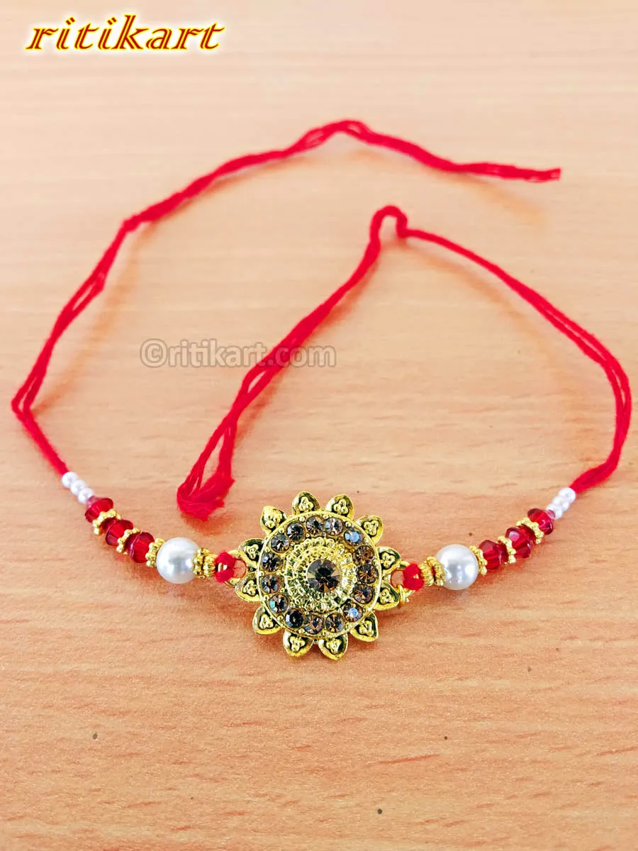 Designer Crystal Sun Flower Fancy Rakhi