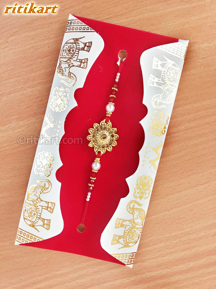 Designer Crystal Sun Flower Fancy Rakhi