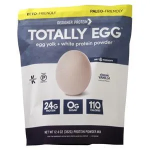 Designer Protein Totally Egg - Egg Yolk   White Protein Powder Classic Vanilla 12.4 oz