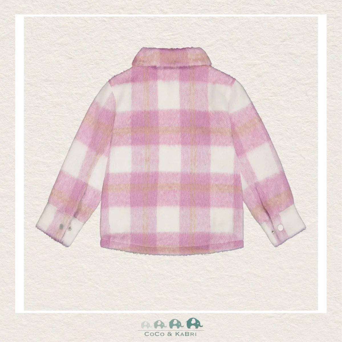 *Deux Par Deux: Plaid Overshirt With Pockets - Lilac