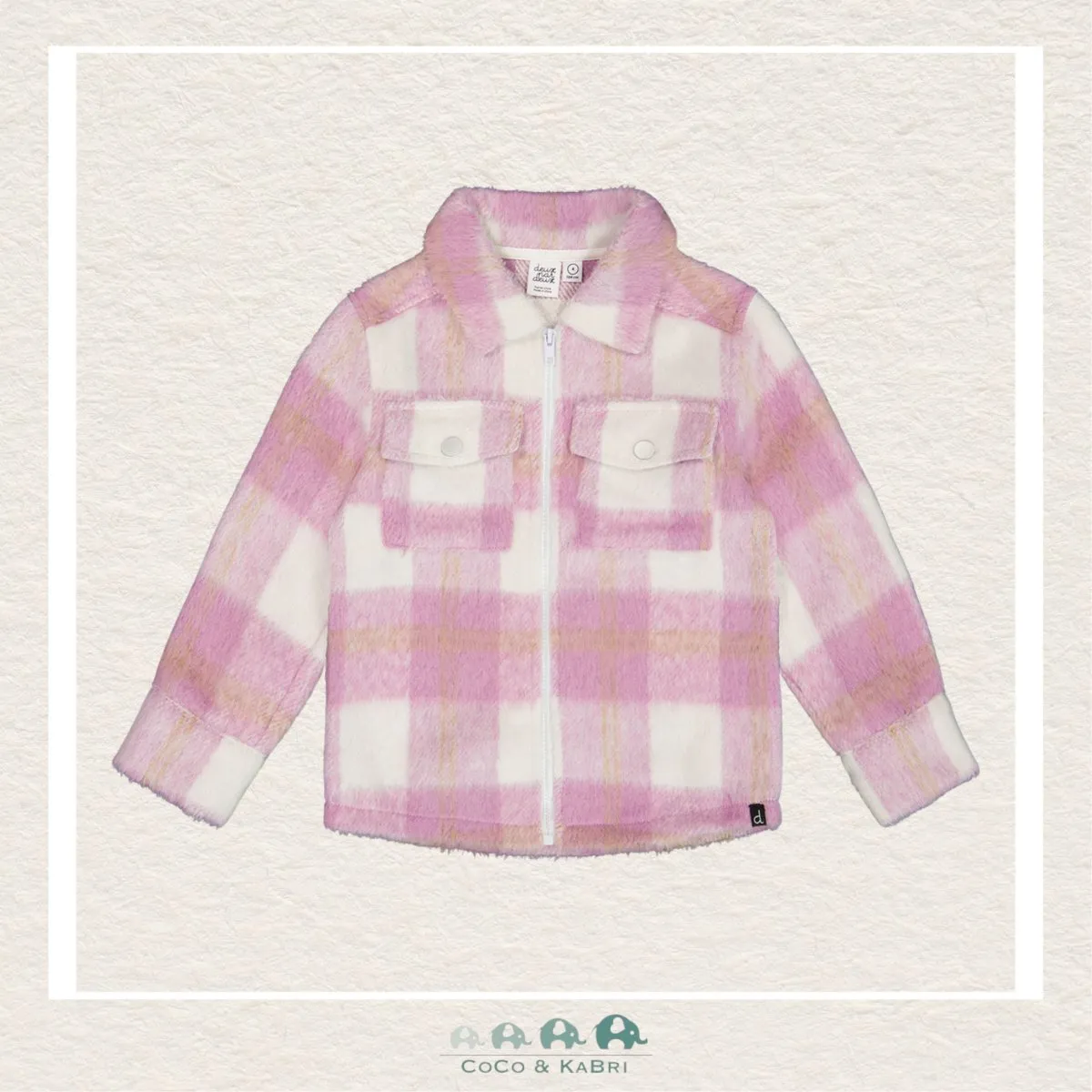 *Deux Par Deux: Plaid Overshirt With Pockets - Lilac