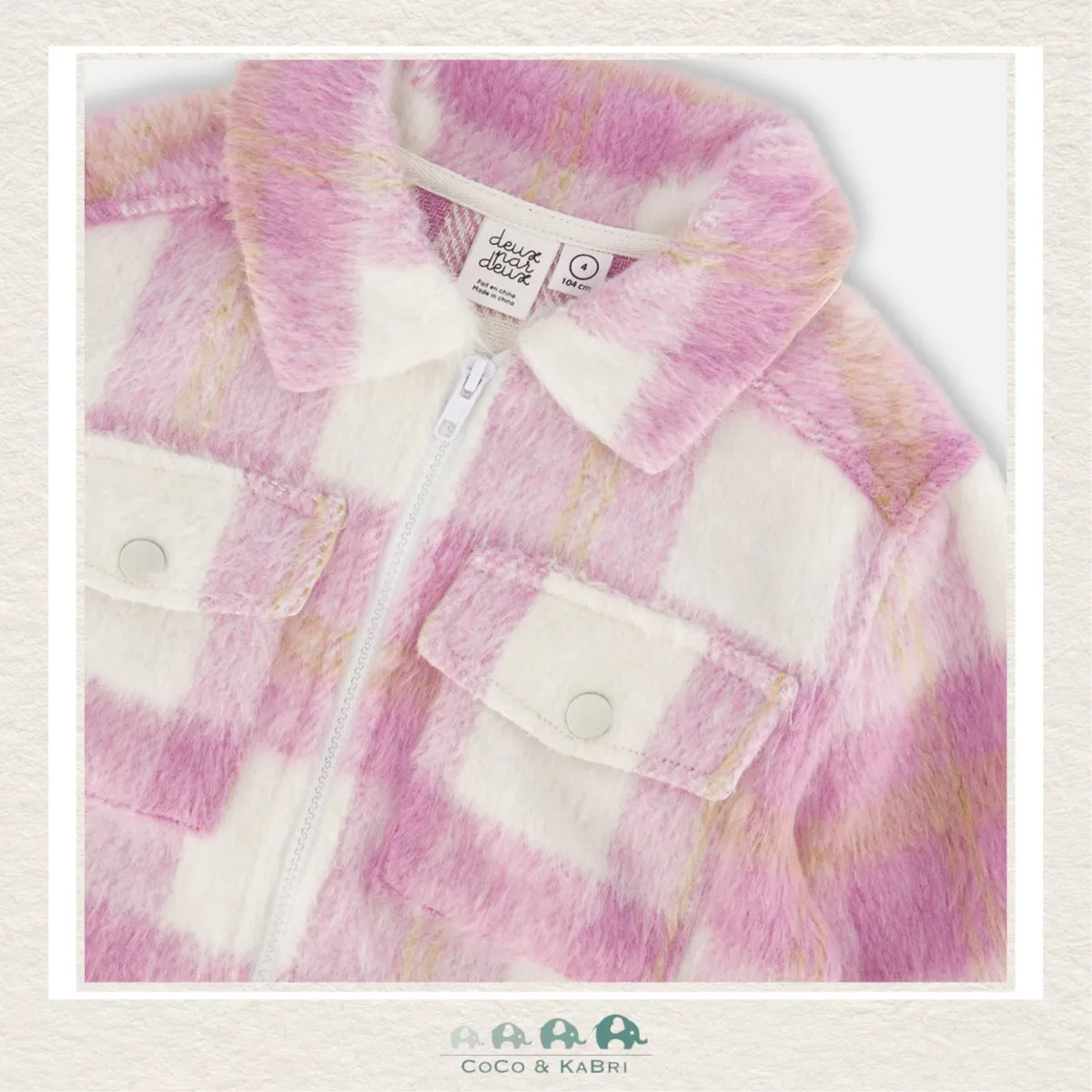 *Deux Par Deux: Plaid Overshirt With Pockets - Lilac