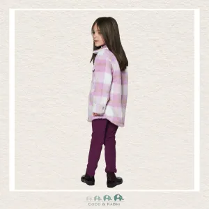 *Deux Par Deux: Plaid Overshirt With Pockets - Lilac