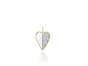 Diamond And Mother Of Pearl Heart Charm