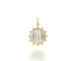 Diamond And White Mother Of Pearl Sun Charm