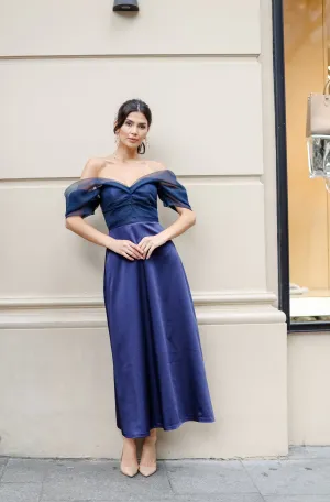 Diana midi satin skirt dress