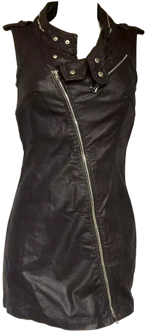 Diesel Designer Glenn Martens. Black BodyCon Mini Zip Dress