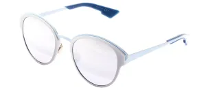 Dior CD DiorSun RCV 96 Round Metal Silver Sunglasses with Silver Mirror Lens