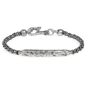 Distressed Silver ID Bracelet